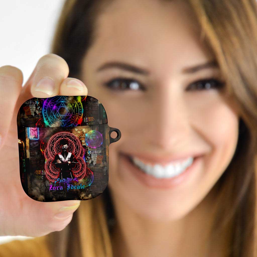 Zara Ideale Black Clover AirPods Case Graffiti Magic Circle Style with Urban Grunge Aesthetic