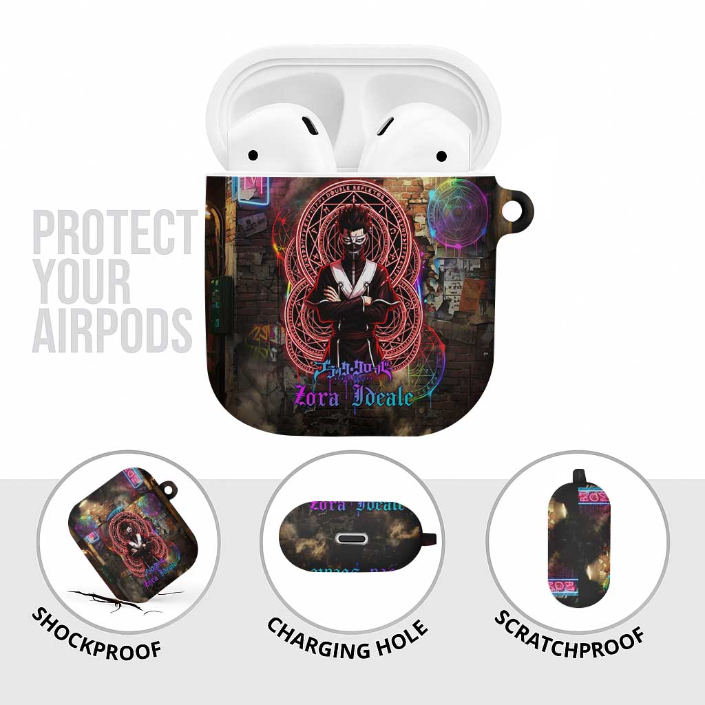 Zara Ideale Black Clover AirPods Case Graffiti Magic Circle Style with Urban Grunge Aesthetic