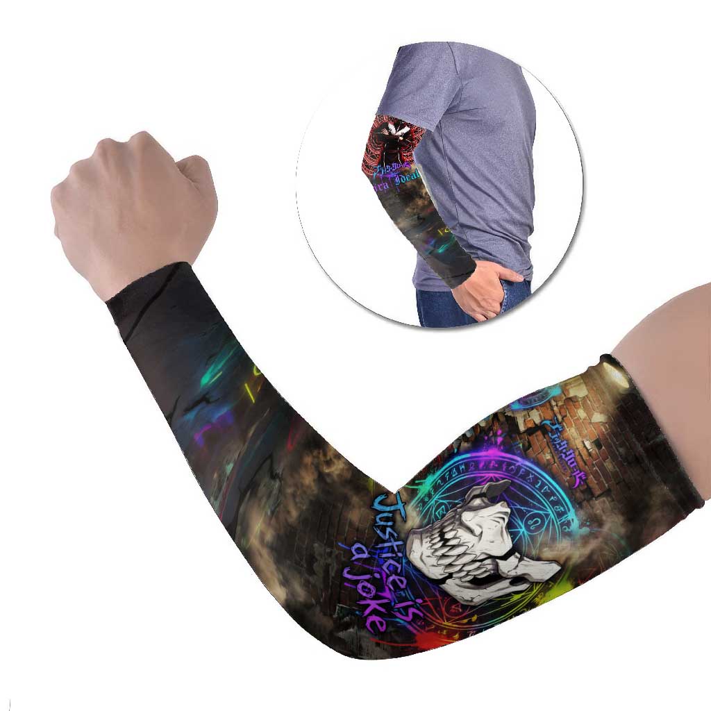 Zara Ideale Black Clover Arm Sleeves Graffiti Magic Circle Style with Urban Grunge Aesthetic