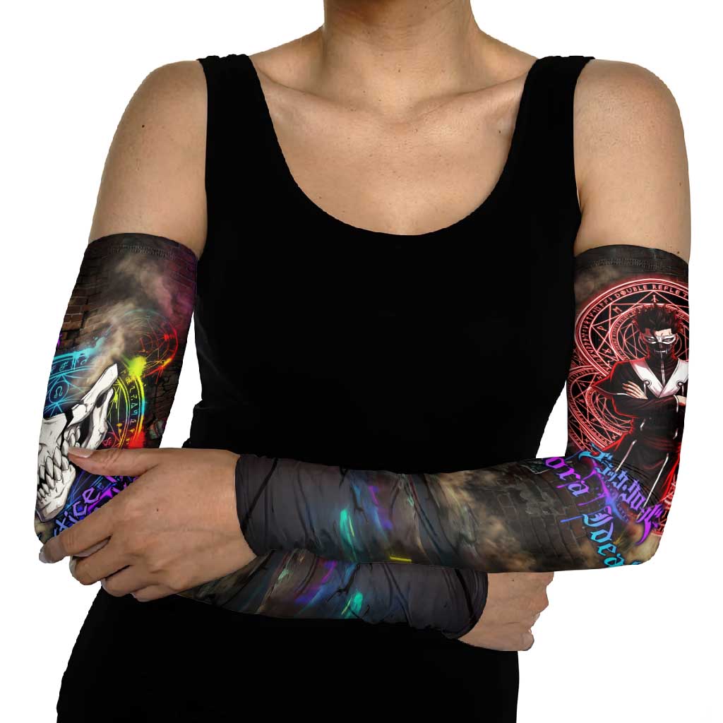 Zara Ideale Black Clover Arm Sleeves Graffiti Magic Circle Style with Urban Grunge Aesthetic