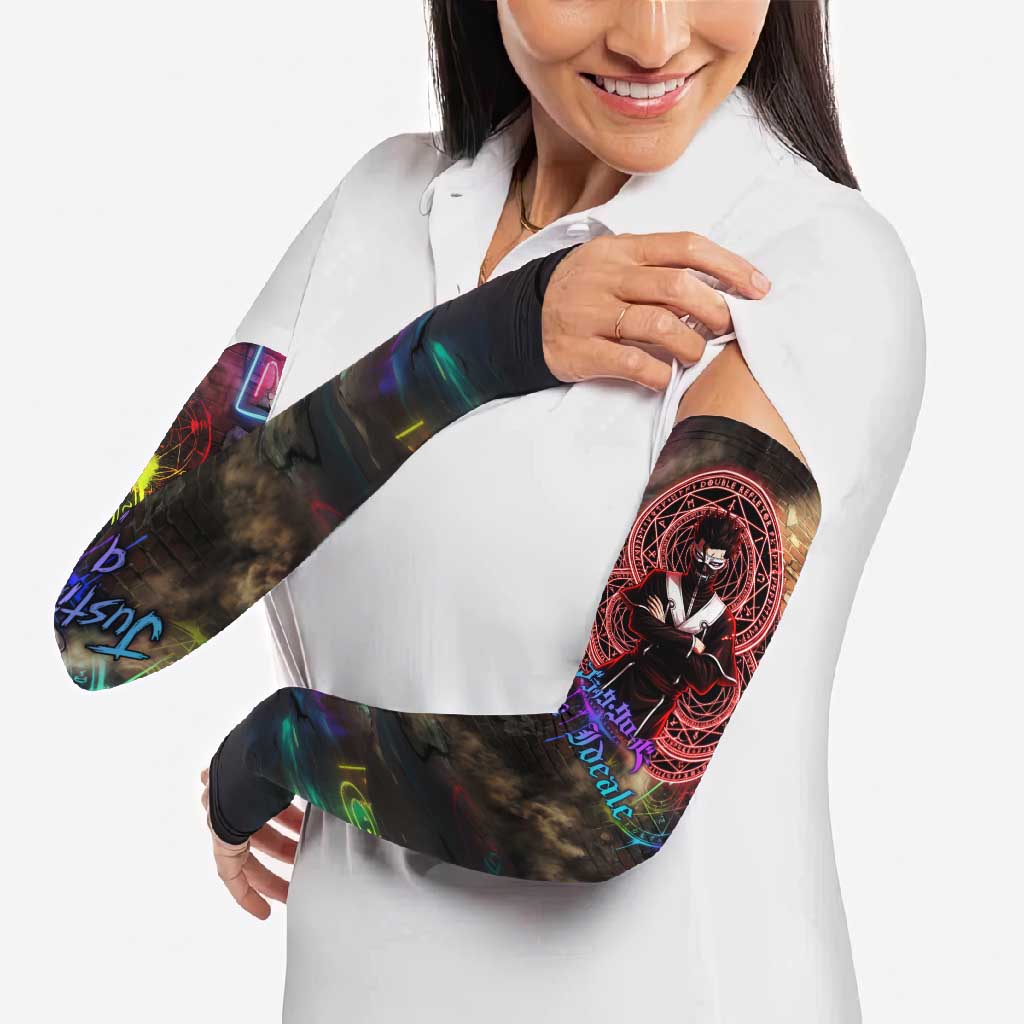 Zara Ideale Black Clover Arm Sleeves Graffiti Magic Circle Style with Urban Grunge Aesthetic