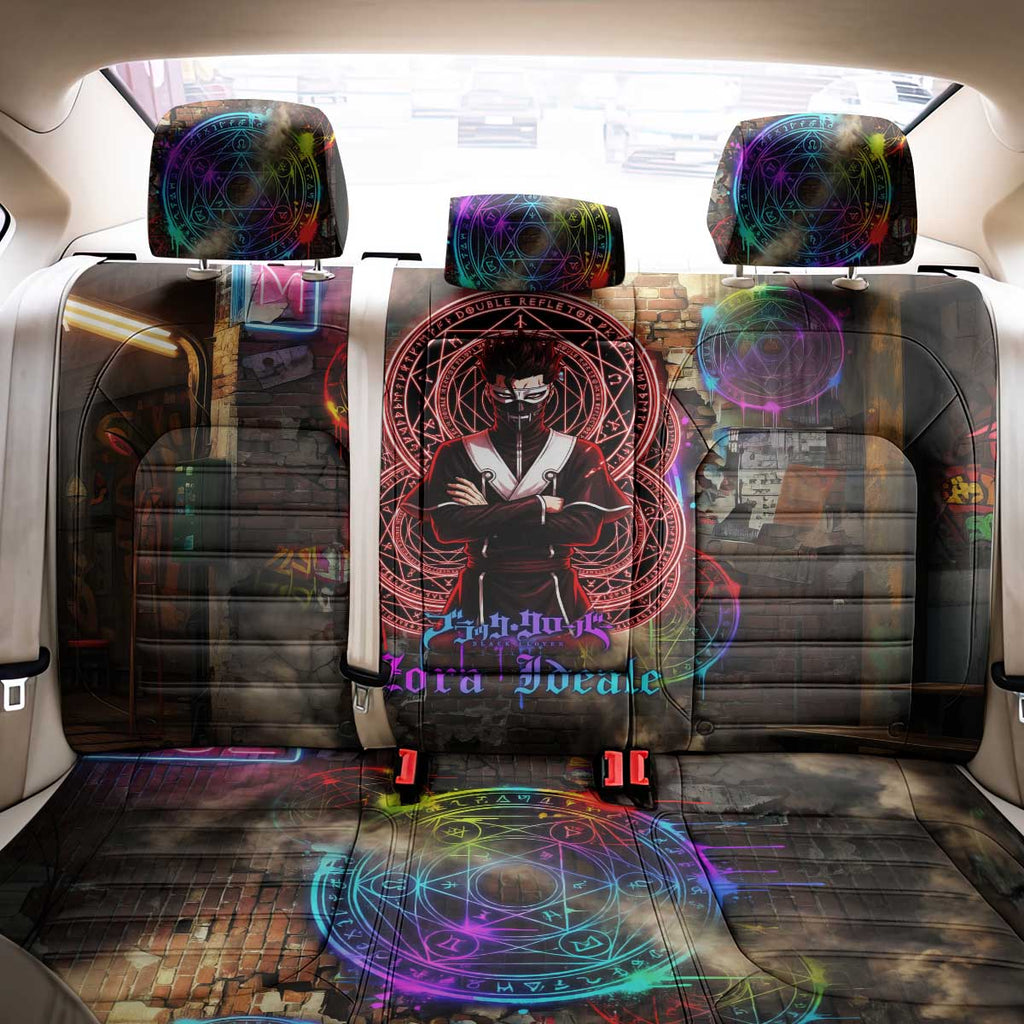 Zara Ideale Black Clover Back Car Seat Cover Graffiti Magic Circle Style with Urban Grunge Aesthetic