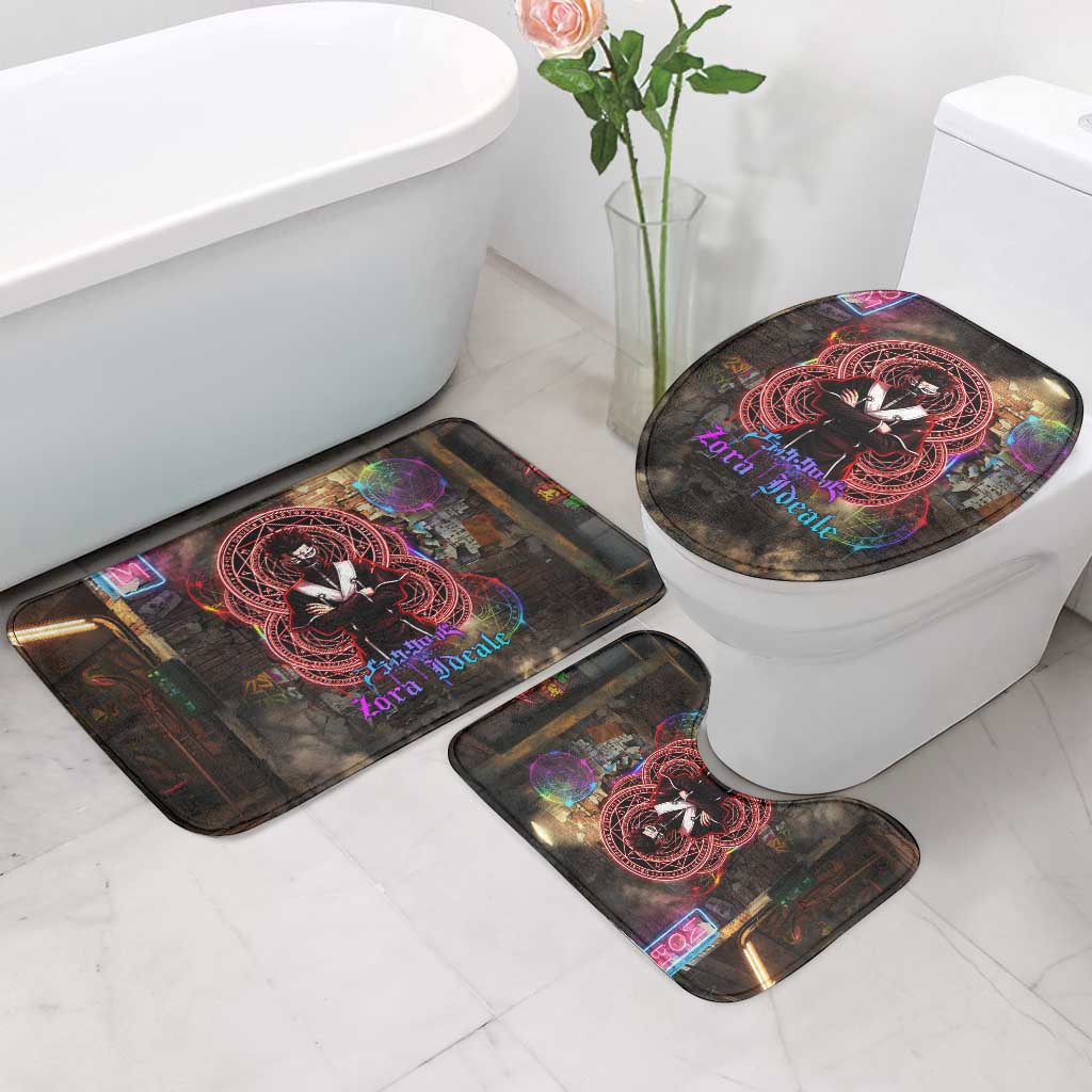Zara Ideale Black Clover Bathroom Set Graffiti Magic Circle Style with Urban Grunge Aesthetic