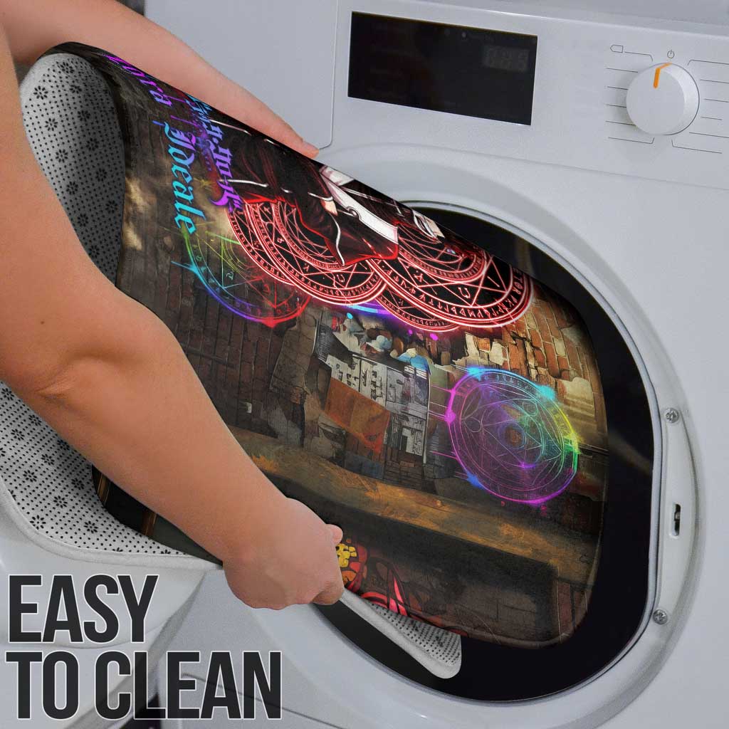 Zara Ideale Black Clover Bathroom Set Graffiti Magic Circle Style with Urban Grunge Aesthetic