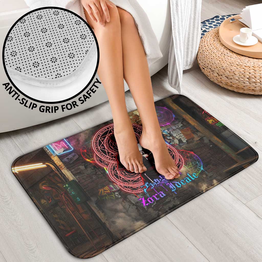 Zara Ideale Black Clover Bathroom Set Graffiti Magic Circle Style with Urban Grunge Aesthetic