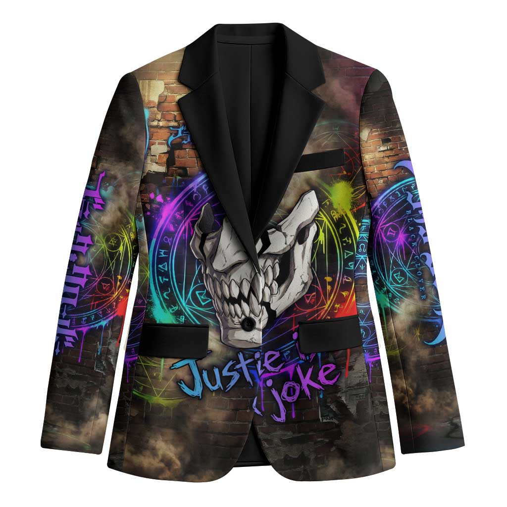 Zara Ideale Black Clover Blazer Graffiti Magic Circle Style with Urban Grunge Aesthetic