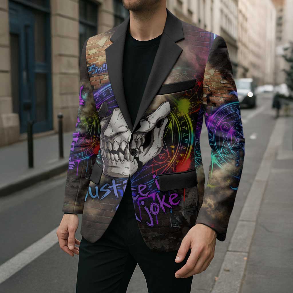 Zara Ideale Black Clover Blazer Graffiti Magic Circle Style with Urban Grunge Aesthetic