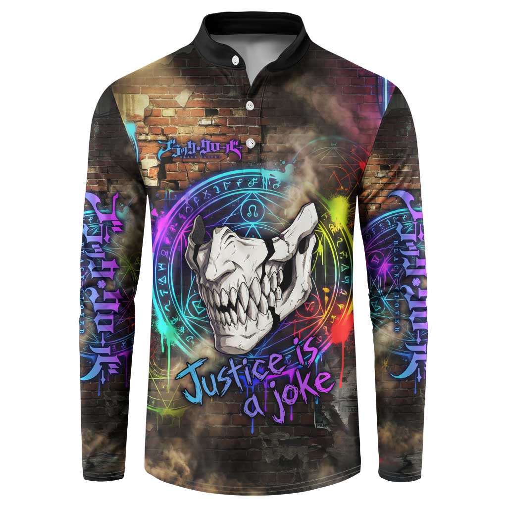 Zara Ideale Black Clover Button Sweatshirt Graffiti Magic Circle Style with Urban Grunge Aesthetic