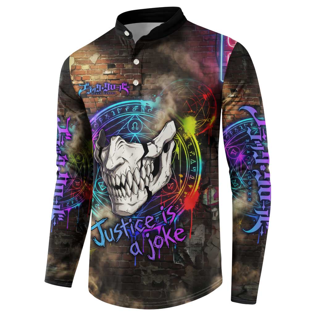 Zara Ideale Black Clover Button Sweatshirt Graffiti Magic Circle Style with Urban Grunge Aesthetic