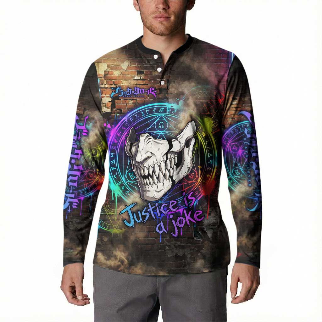 Zara Ideale Black Clover Button Sweatshirt Graffiti Magic Circle Style with Urban Grunge Aesthetic