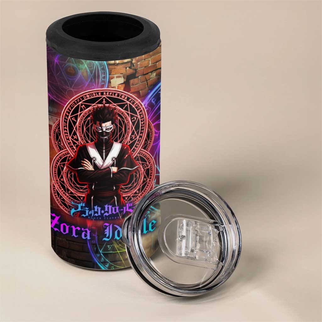 Zara Ideale Black Clover 4 in 1 Can Cooler Tumbler Graffiti Magic Circle Style with Urban Grunge Aesthetic