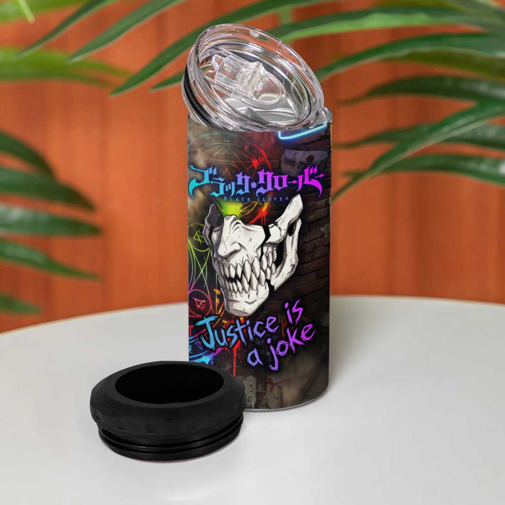 Zara Ideale Black Clover 4 in 1 Can Cooler Tumbler Graffiti Magic Circle Style with Urban Grunge Aesthetic