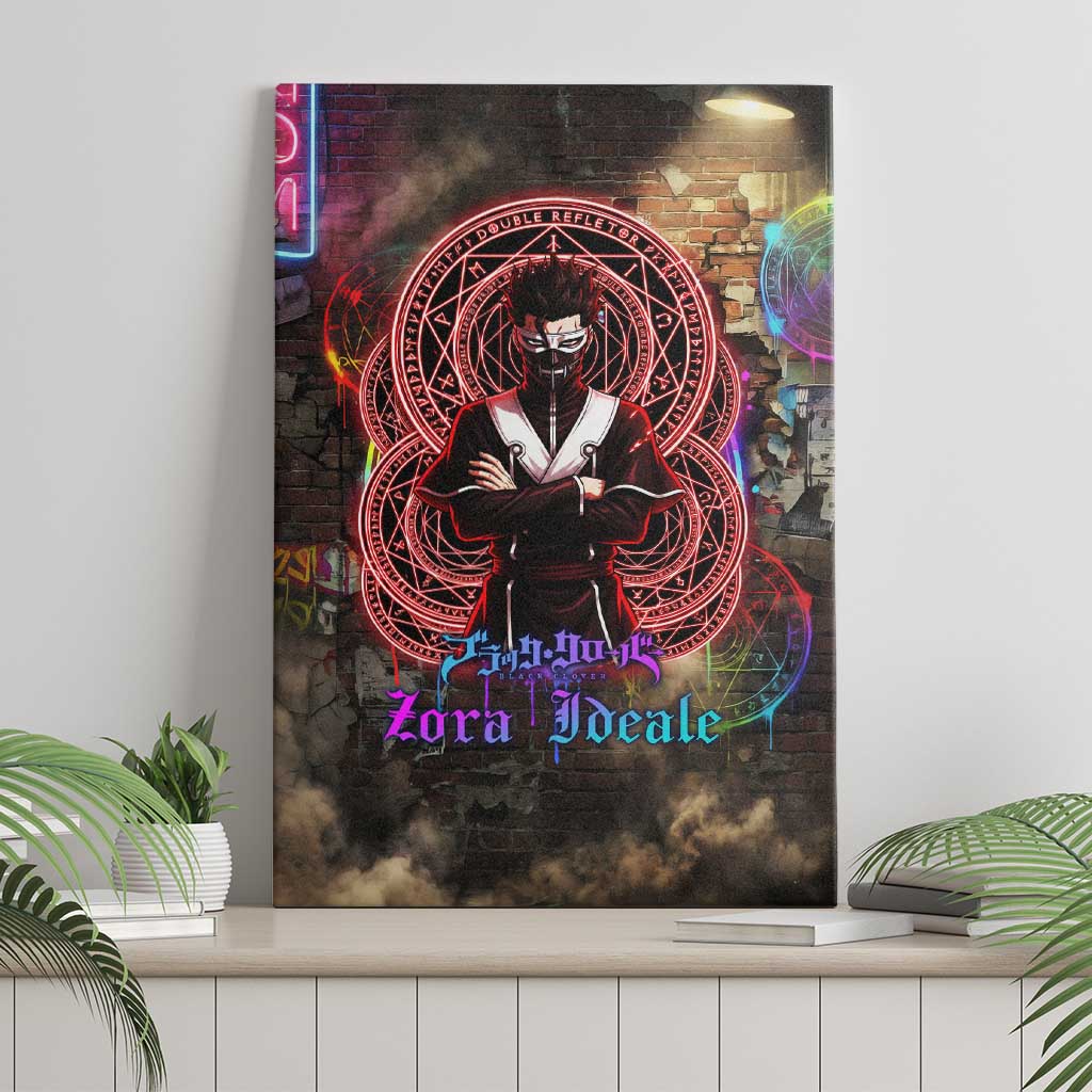 Zara Ideale Black Clover Canvas Wall Art Graffiti Magic Circle Style with Urban Grunge Aesthetic