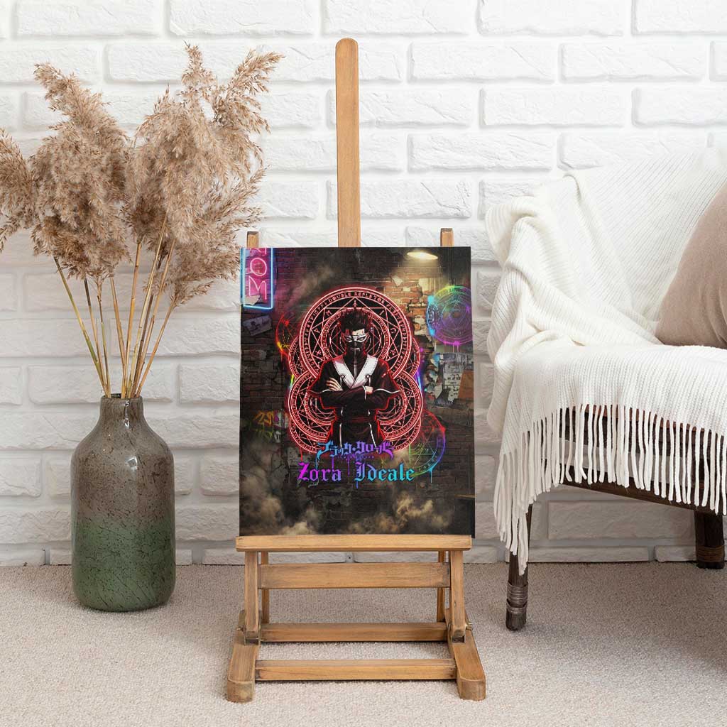 Zara Ideale Black Clover Canvas Wall Art Graffiti Magic Circle Style with Urban Grunge Aesthetic