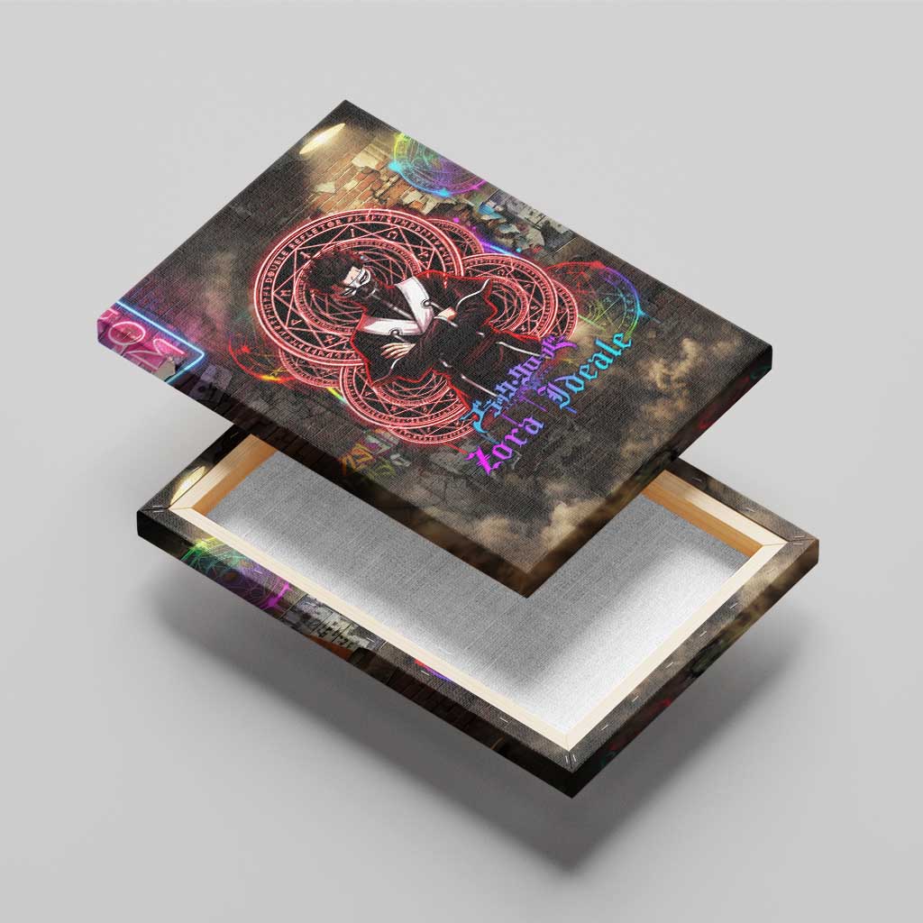 Zara Ideale Black Clover Canvas Wall Art Graffiti Magic Circle Style with Urban Grunge Aesthetic