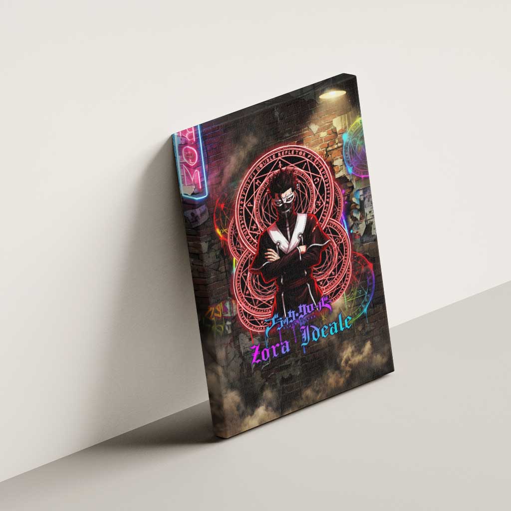 Zara Ideale Black Clover Canvas Wall Art Graffiti Magic Circle Style with Urban Grunge Aesthetic