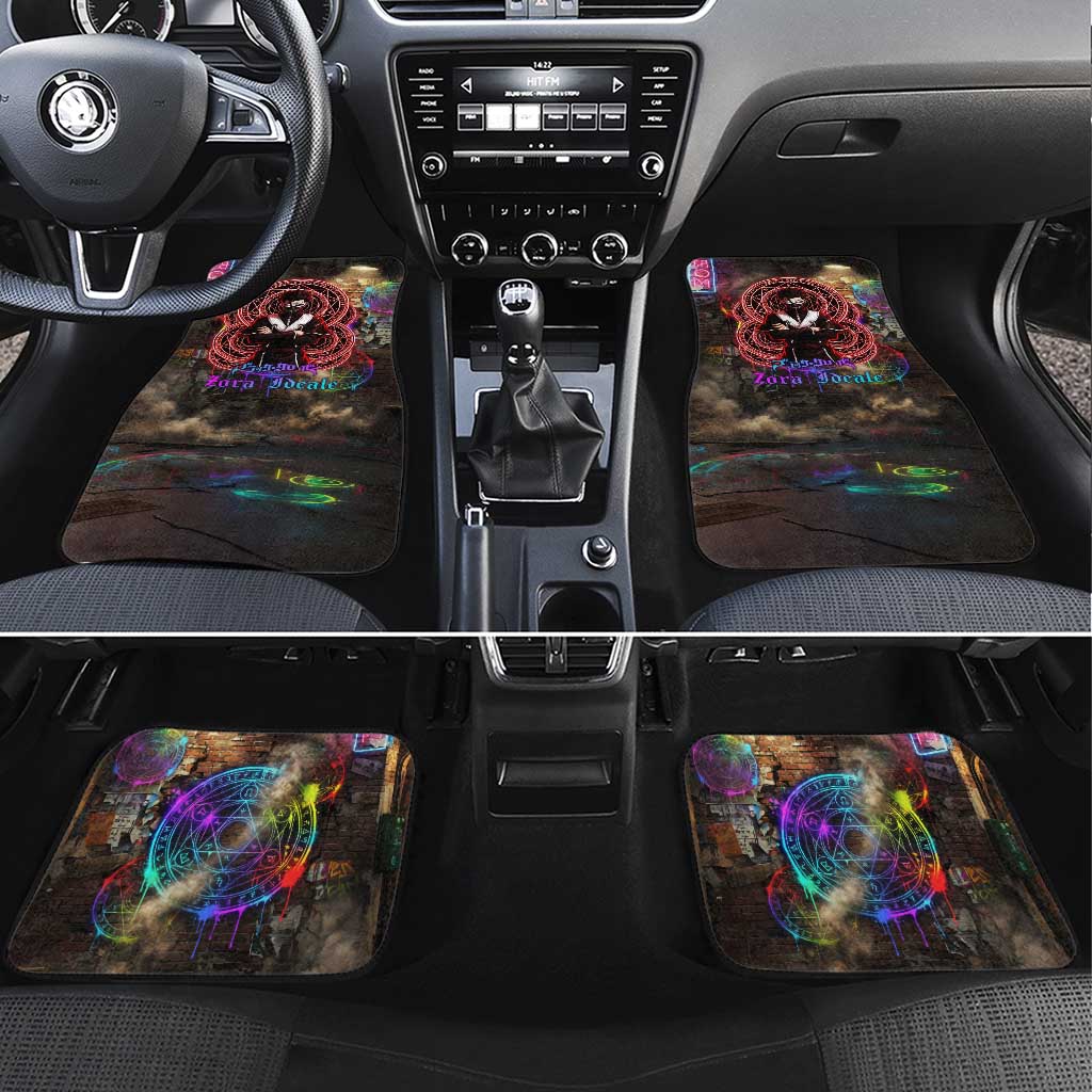Zara Ideale Black Clover Car Mats Graffiti Magic Circle Style with Urban Grunge Aesthetic