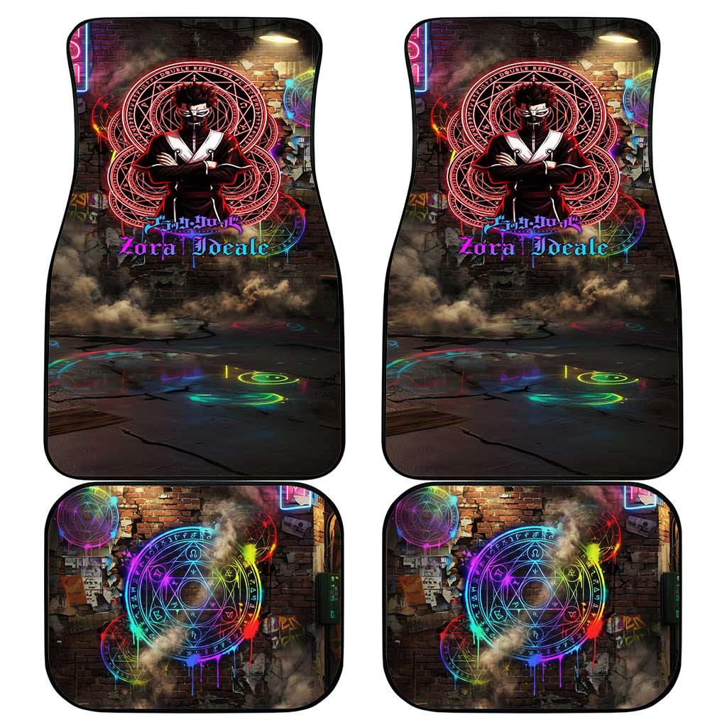 Zara Ideale Black Clover Car Mats Graffiti Magic Circle Style with Urban Grunge Aesthetic