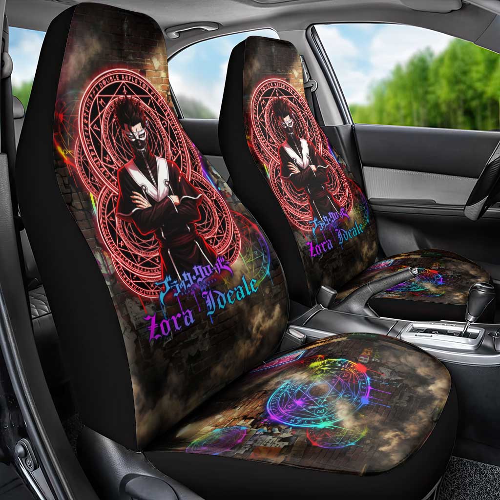 Zara Ideale Black Clover Car Seat Cover Graffiti Magic Circle Style with Urban Grunge Aesthetic
