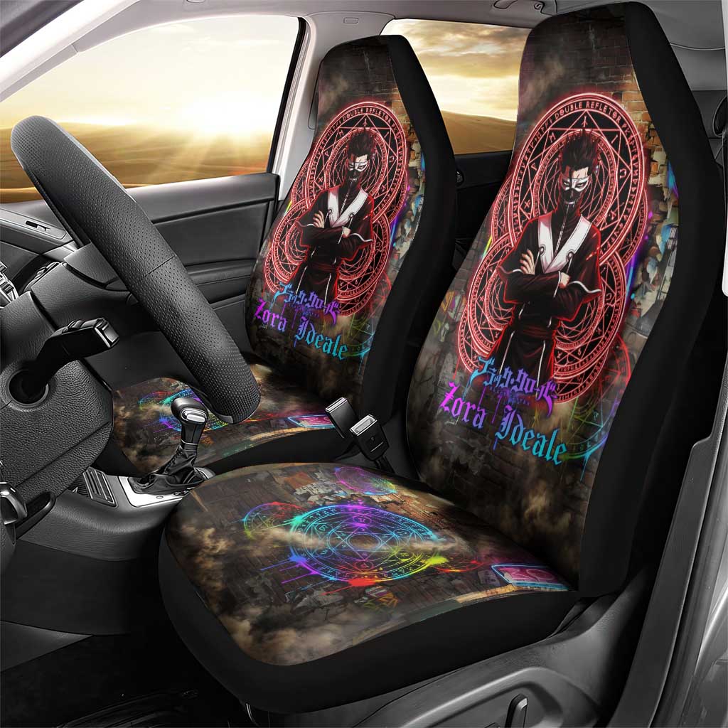 Zara Ideale Black Clover Car Seat Cover Graffiti Magic Circle Style with Urban Grunge Aesthetic