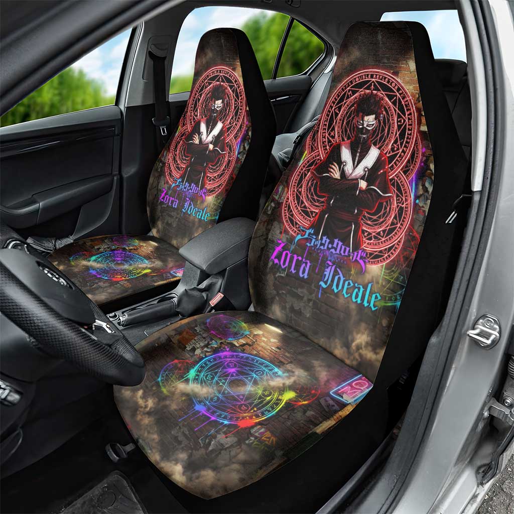 Zara Ideale Black Clover Car Seat Cover Graffiti Magic Circle Style with Urban Grunge Aesthetic