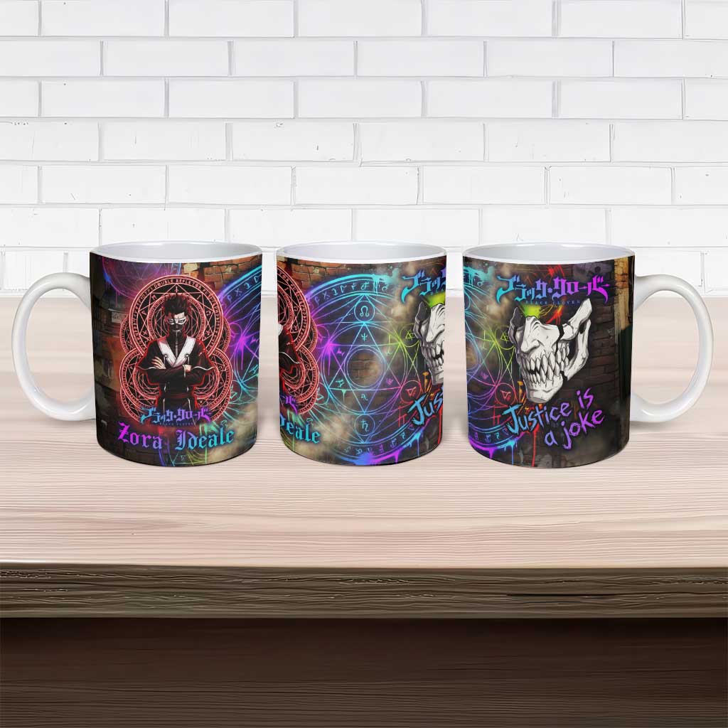 Zara Ideale Black Clover Ceramic Mug Graffiti Magic Circle Style with Urban Grunge Aesthetic