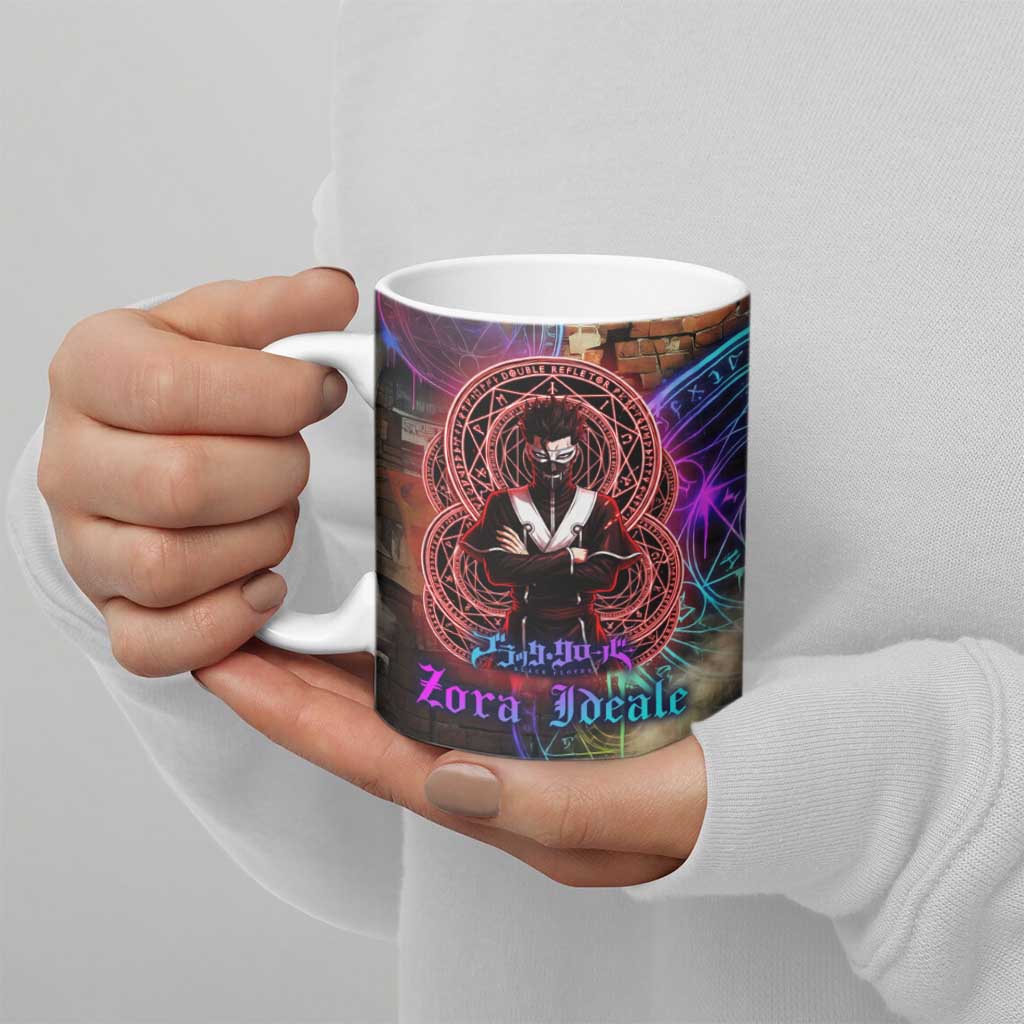 Zara Ideale Black Clover Ceramic Mug Graffiti Magic Circle Style with Urban Grunge Aesthetic