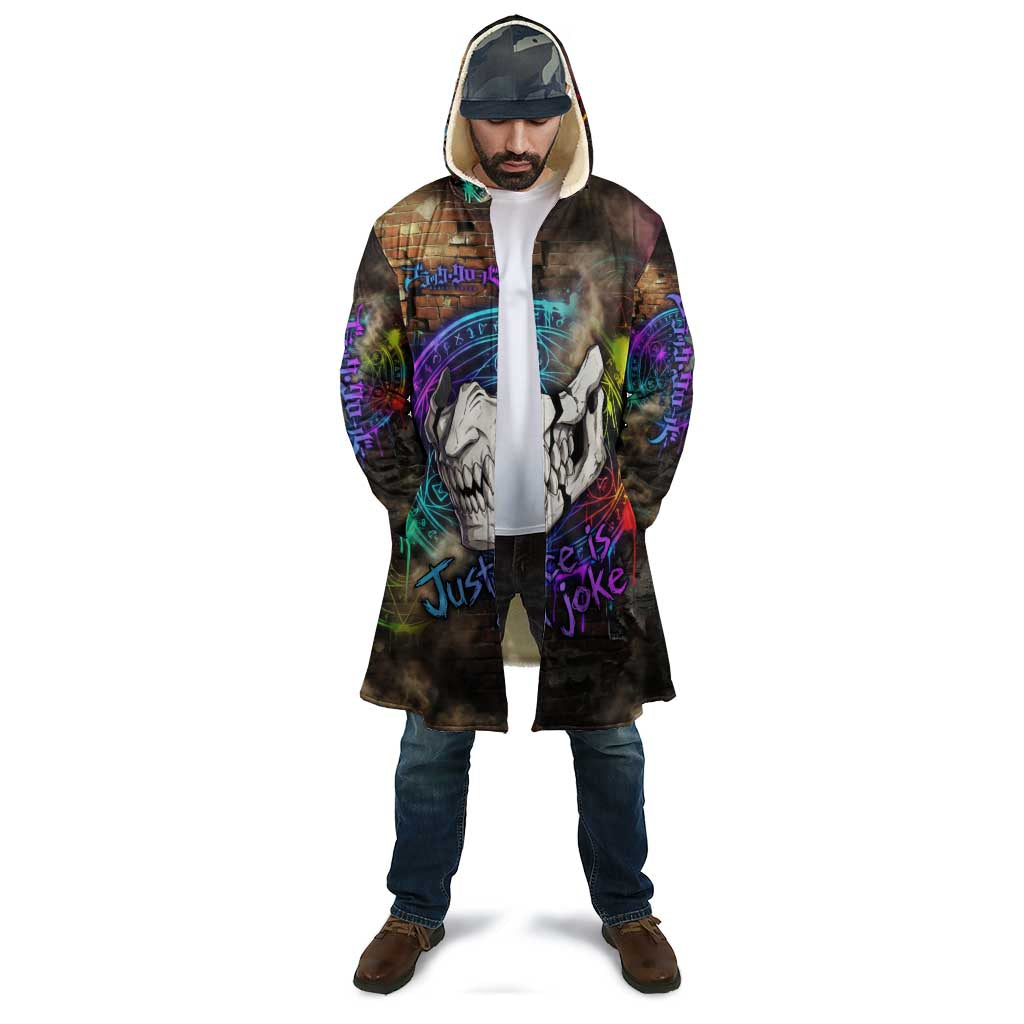 Zara Ideale Black Clover Cloak Graffiti Magic Circle Style with Urban Grunge Aesthetic