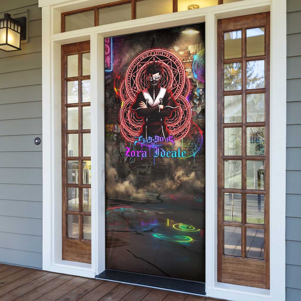 Zara Ideale Black Clover Door Cover Graffiti Magic Circle Style with Urban Grunge Aesthetic