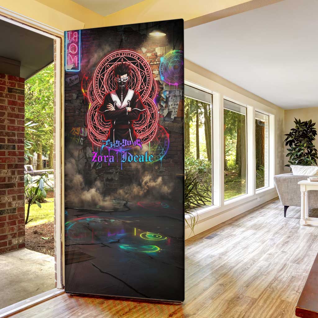 Zara Ideale Black Clover Door Cover Graffiti Magic Circle Style with Urban Grunge Aesthetic