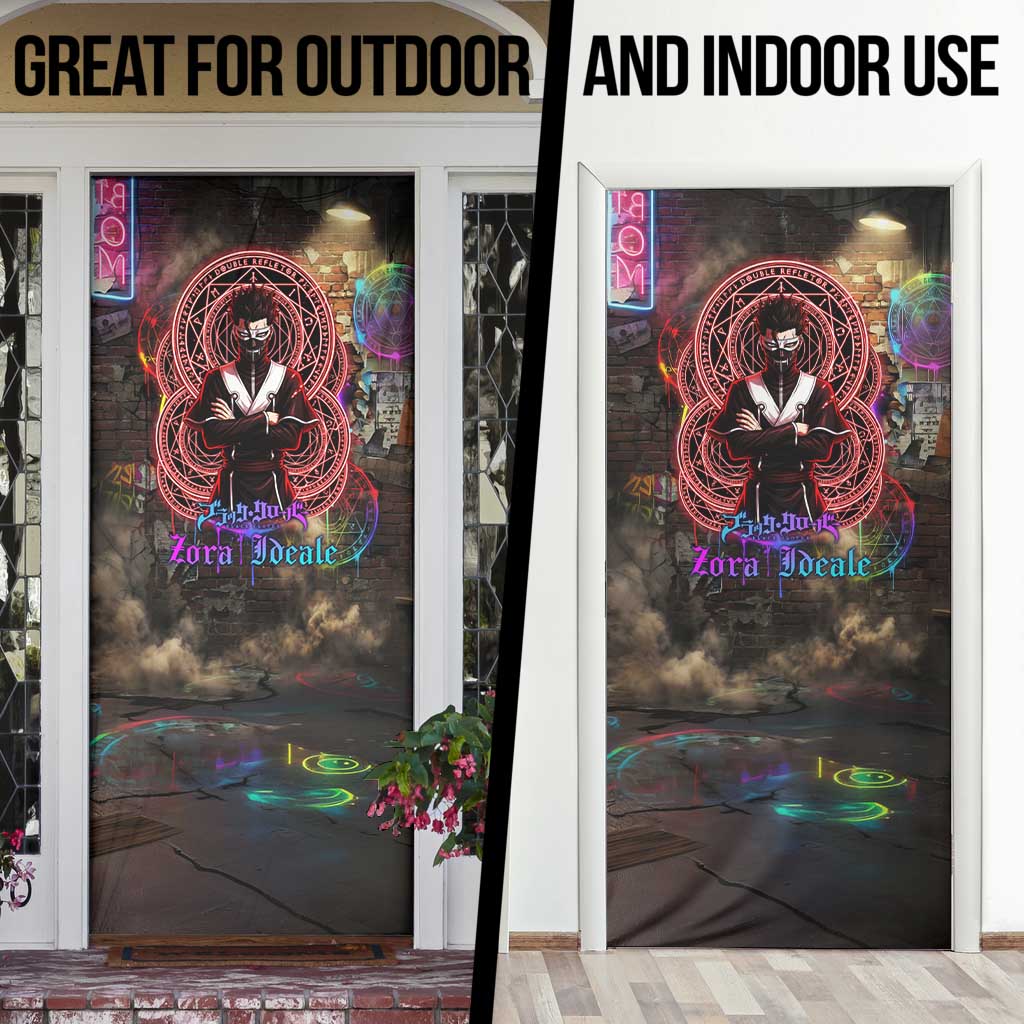 Zara Ideale Black Clover Door Cover Graffiti Magic Circle Style with Urban Grunge Aesthetic