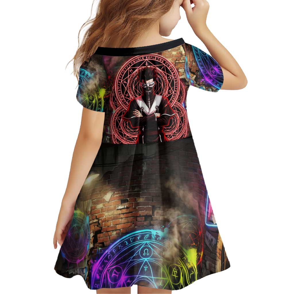 Zara Ideale Black Clover Family Matching Mermaid Dress and Hawaiian Shirt Graffiti Magic Circle Style with Urban Grunge Aesthetic