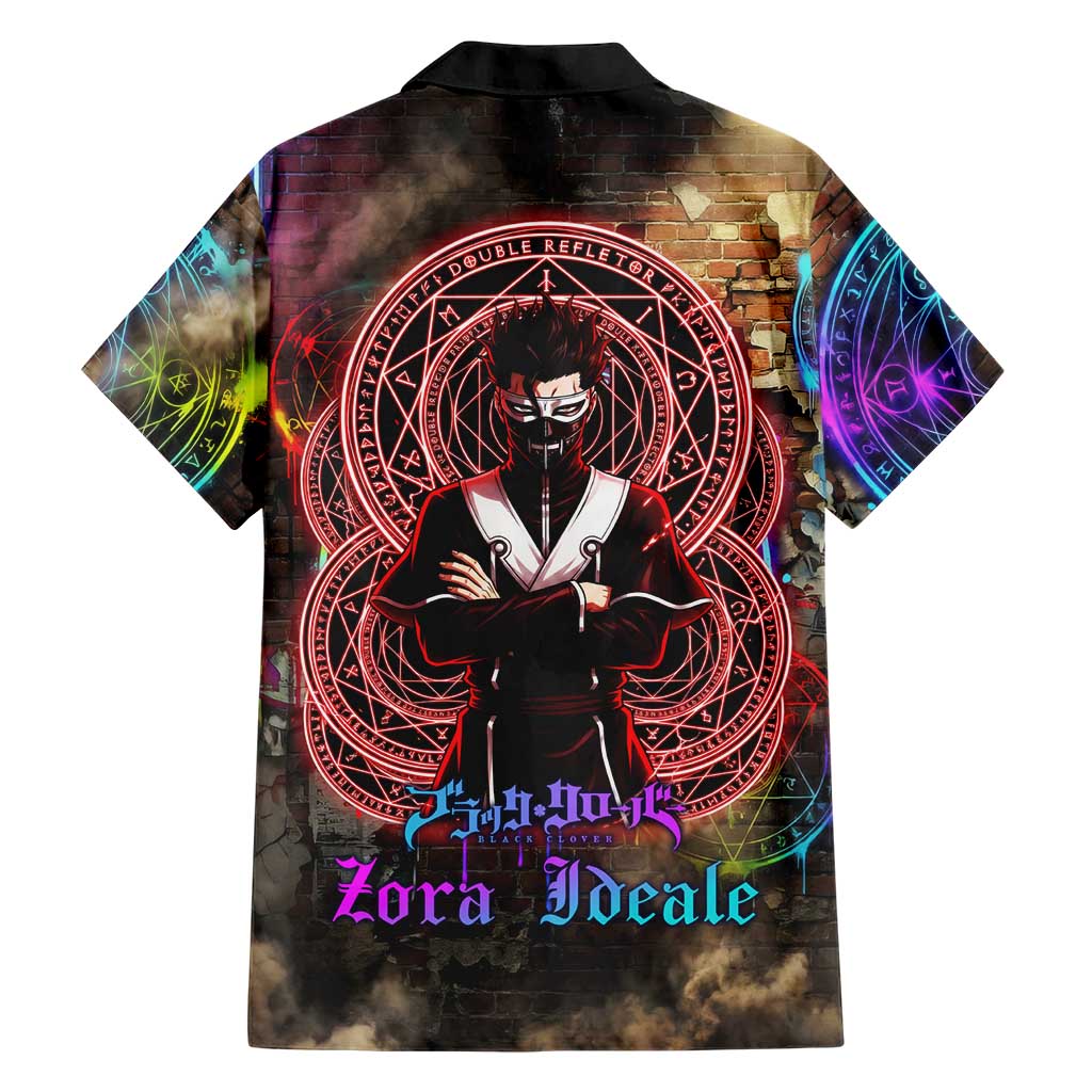 Zara Ideale Black Clover Family Matching Mermaid Dress and Hawaiian Shirt Graffiti Magic Circle Style with Urban Grunge Aesthetic