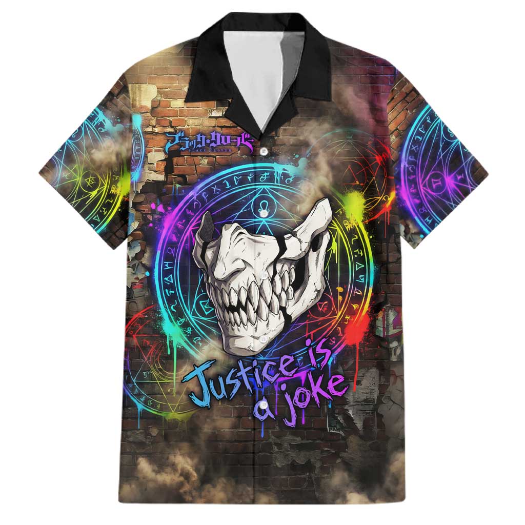 Zara Ideale Black Clover Family Matching Tank Maxi Dress and Hawaiian Shirt Graffiti Magic Circle Style with Urban Grunge Aesthetic