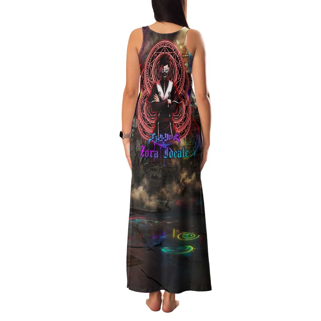 Zara Ideale Black Clover Family Matching Tank Maxi Dress and Hawaiian Shirt Graffiti Magic Circle Style with Urban Grunge Aesthetic