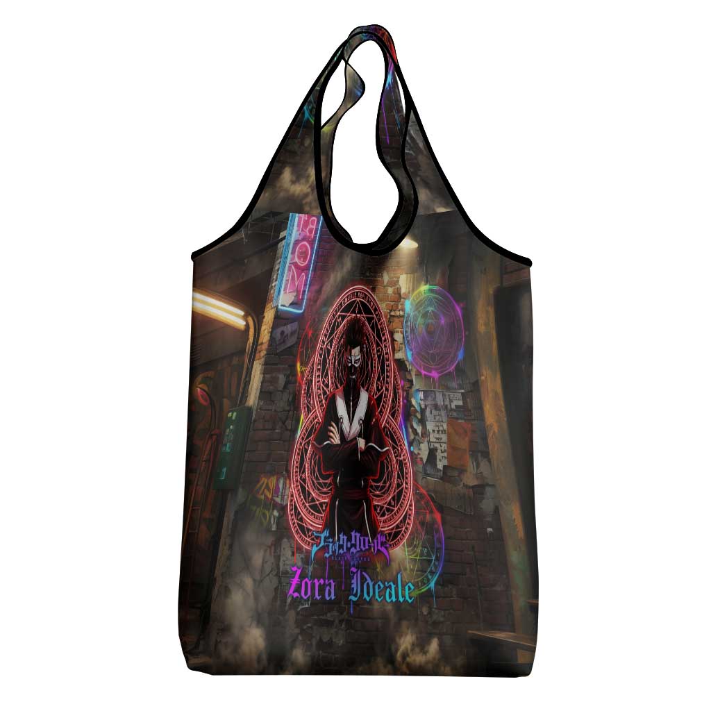 Zara Ideale Black Clover Grocery Bag Graffiti Magic Circle Style with Urban Grunge Aesthetic