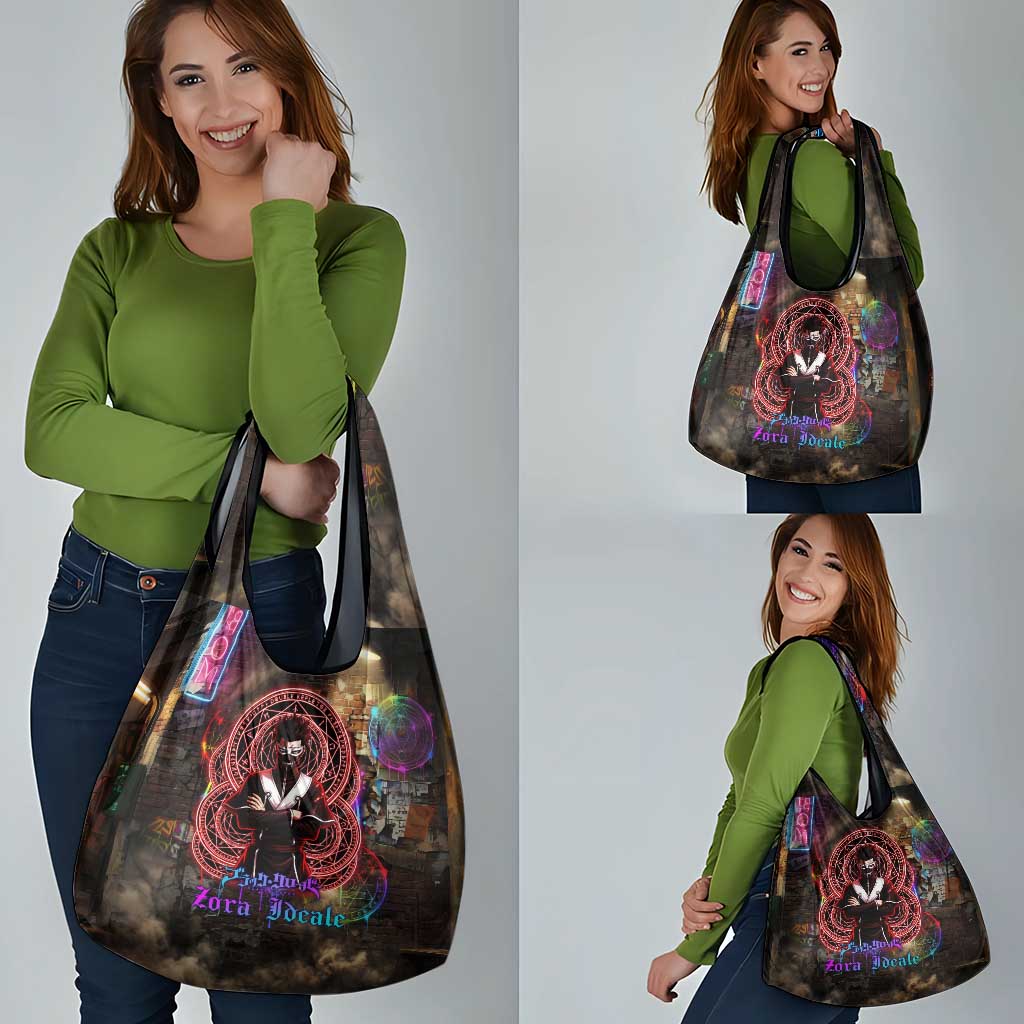Zara Ideale Black Clover Grocery Bag Graffiti Magic Circle Style with Urban Grunge Aesthetic