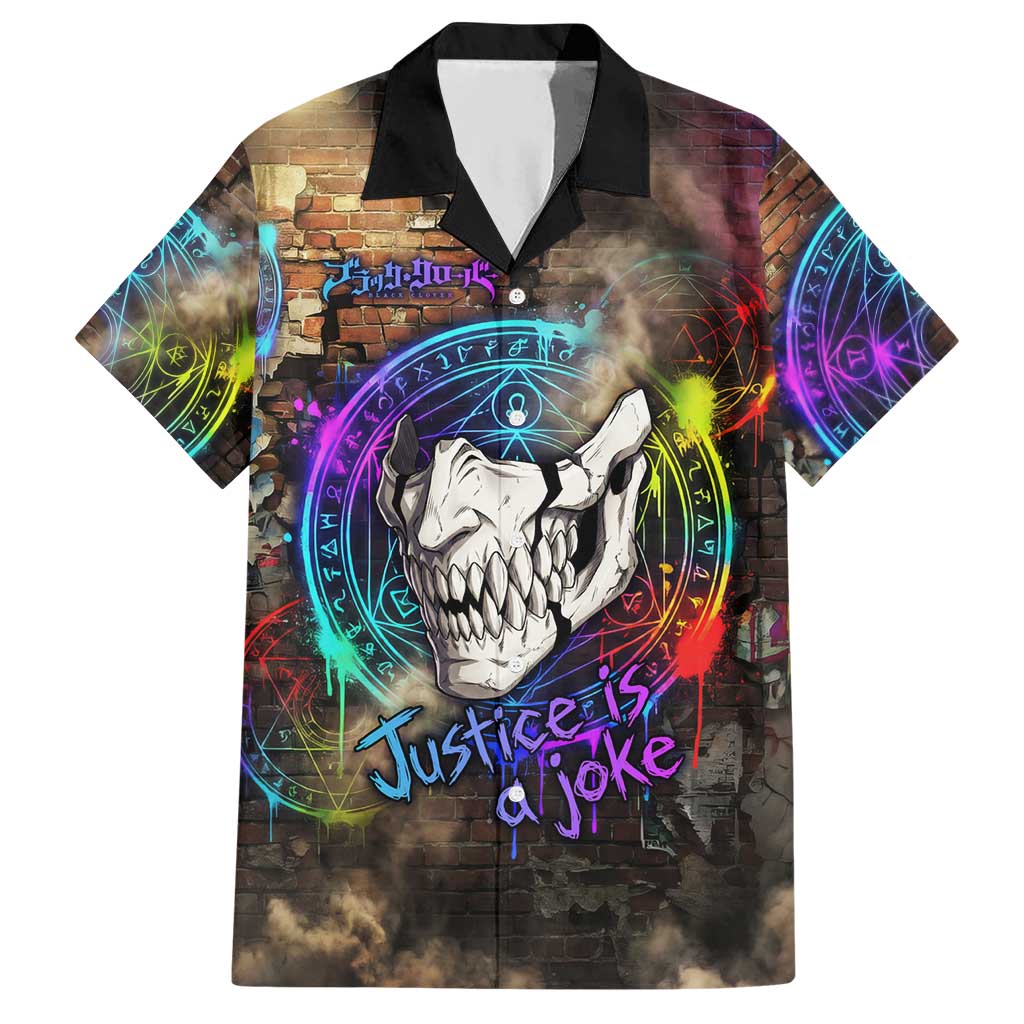 Zara Ideale Black Clover Hawaiian Shirt Graffiti Magic Circle Style with Urban Grunge Aesthetic