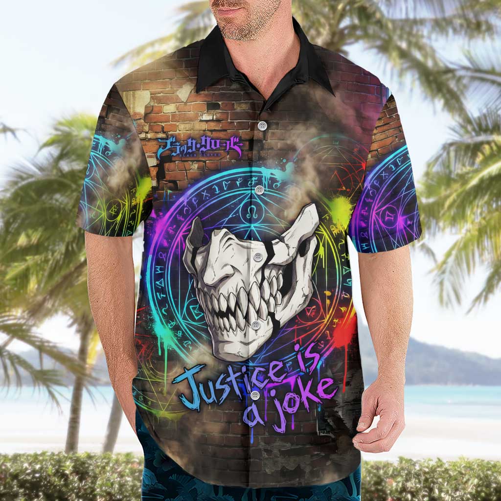 Zara Ideale Black Clover Hawaiian Shirt Graffiti Magic Circle Style with Urban Grunge Aesthetic