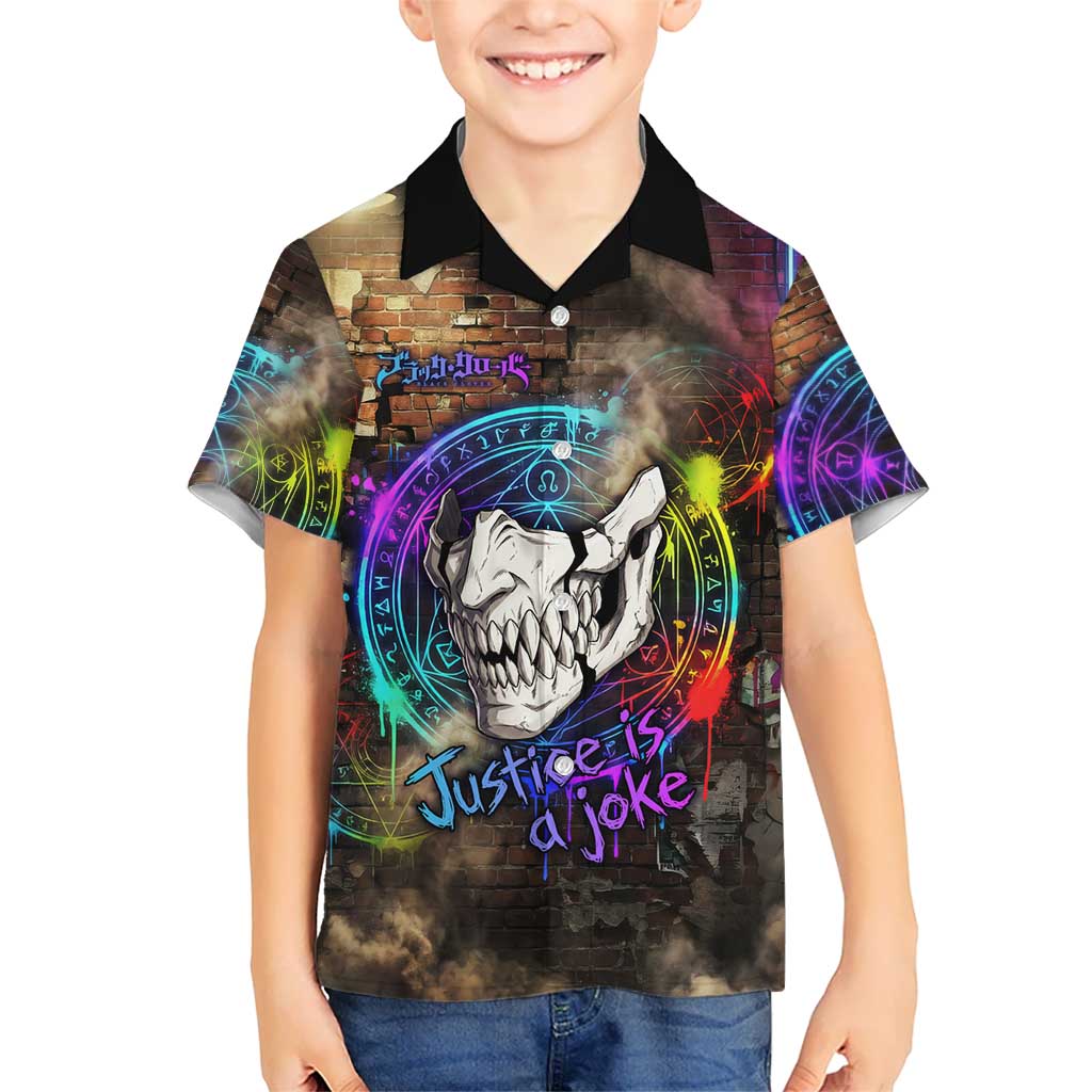 Zara Ideale Black Clover Hawaiian Shirt Graffiti Magic Circle Style with Urban Grunge Aesthetic