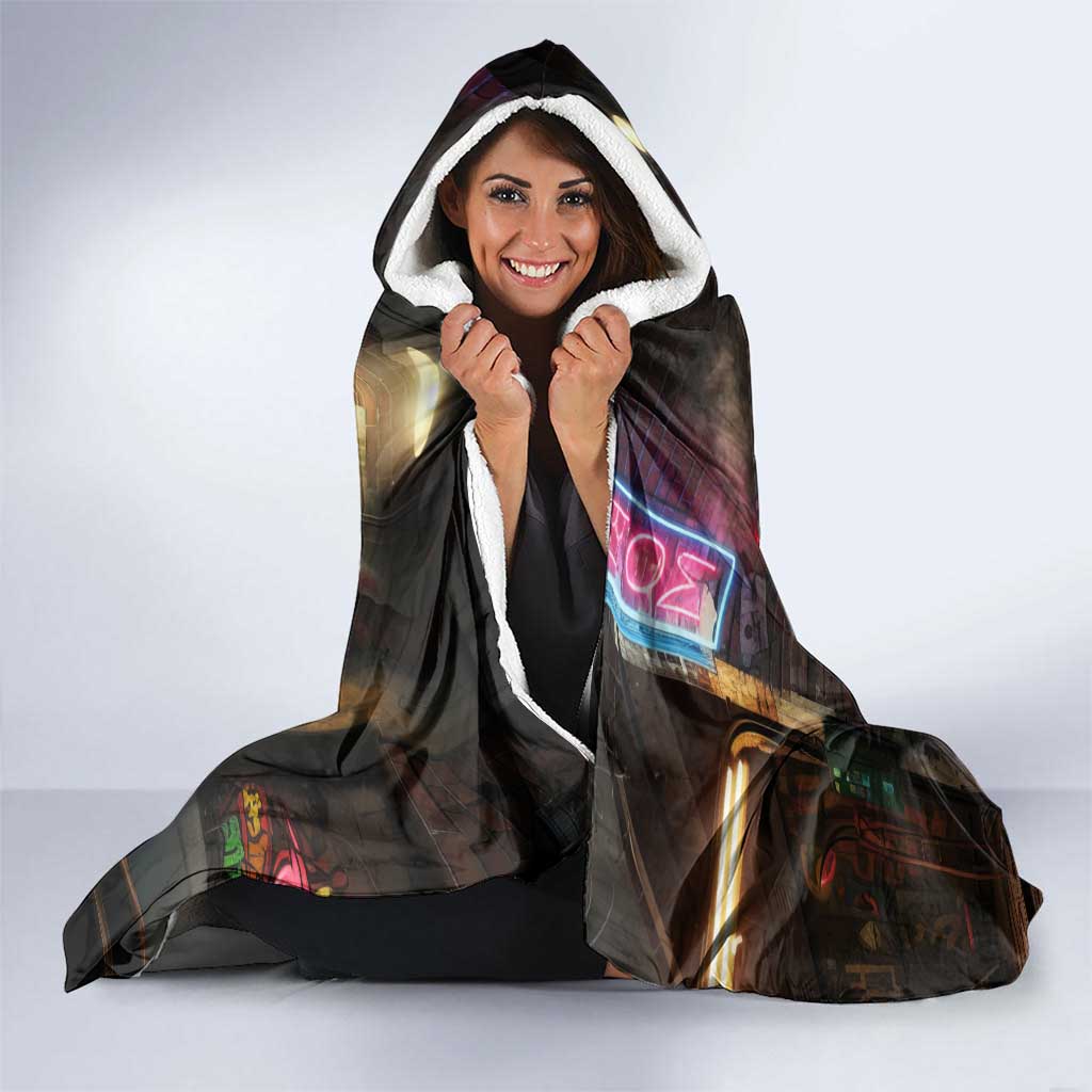 Zara Ideale Black Clover Hooded Blanket Graffiti Magic Circle Style with Urban Grunge Aesthetic