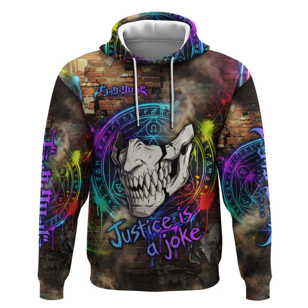 Zara Ideale Black Clover Hoodie Graffiti Magic Circle Style with Urban Grunge Aesthetic