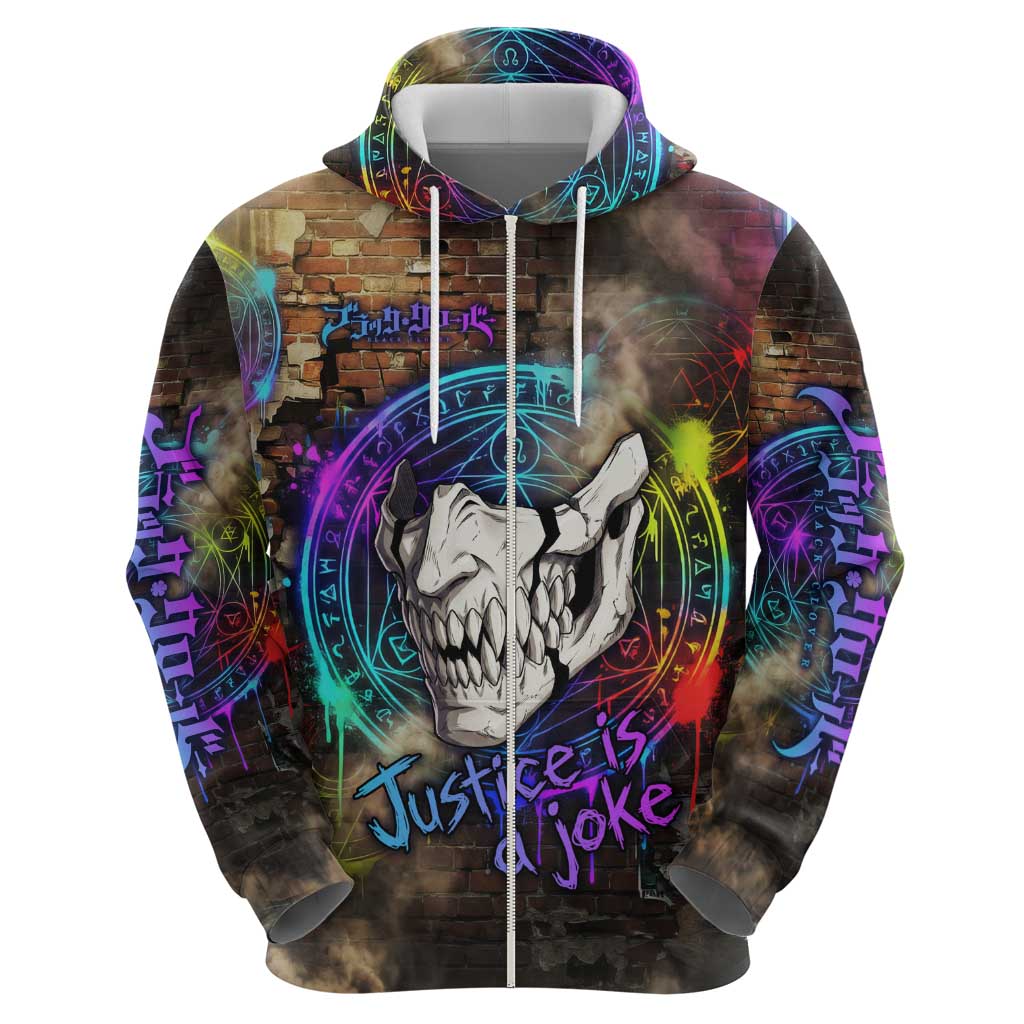Zara Ideale Black Clover Hoodie Graffiti Magic Circle Style with Urban Grunge Aesthetic