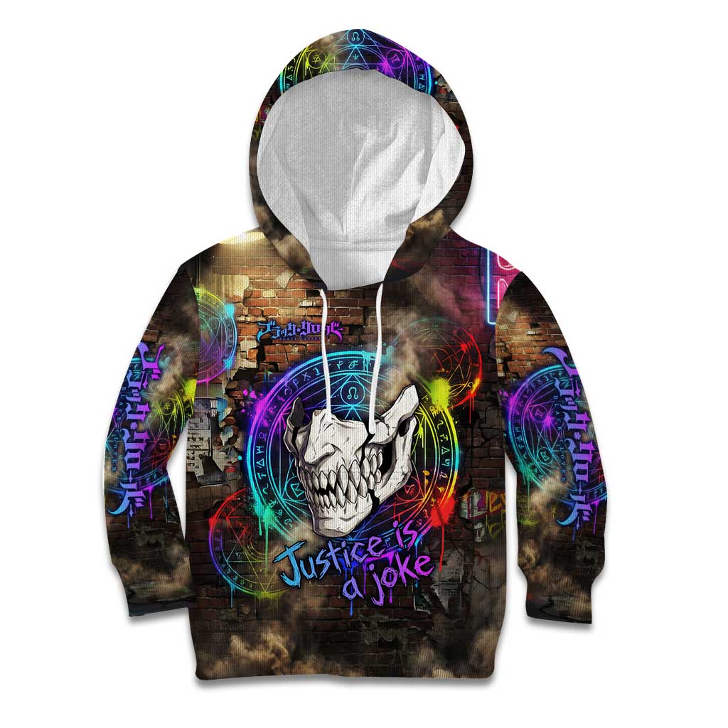 Zara Ideale Black Clover Kid Hoodie Graffiti Magic Circle Style with Urban Grunge Aesthetic