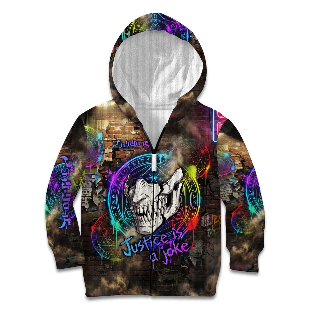Zara Ideale Black Clover Kid Hoodie Graffiti Magic Circle Style with Urban Grunge Aesthetic