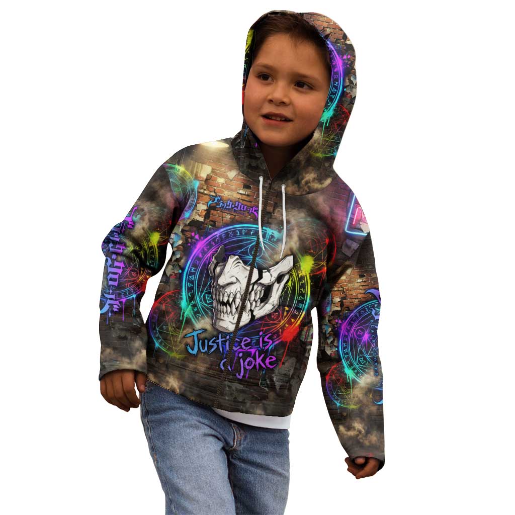 Zara Ideale Black Clover Kid Hoodie Graffiti Magic Circle Style with Urban Grunge Aesthetic