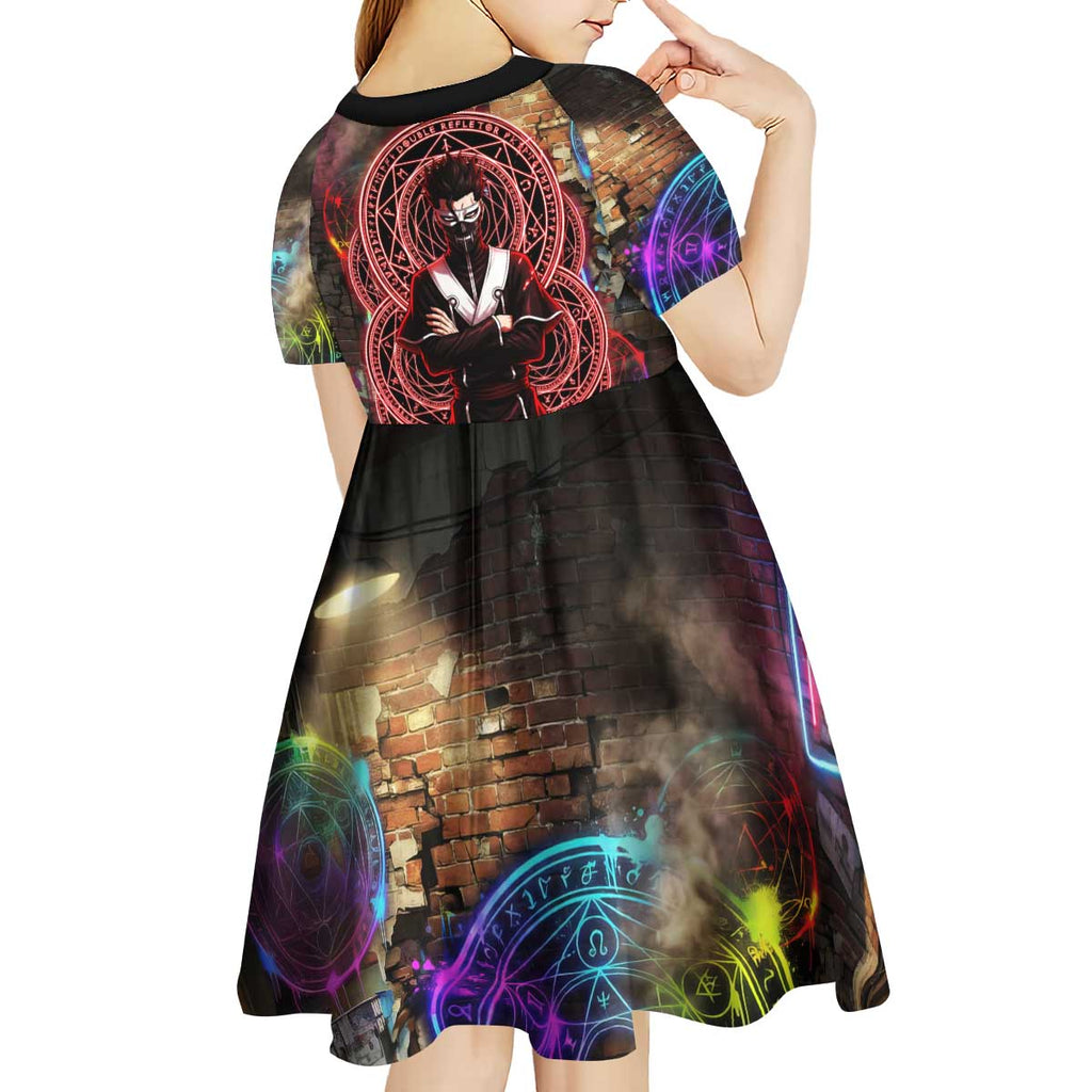 Zara Ideale Black Clover Kid Short Sleeve Dress Graffiti Magic Circle Style with Urban Grunge Aesthetic