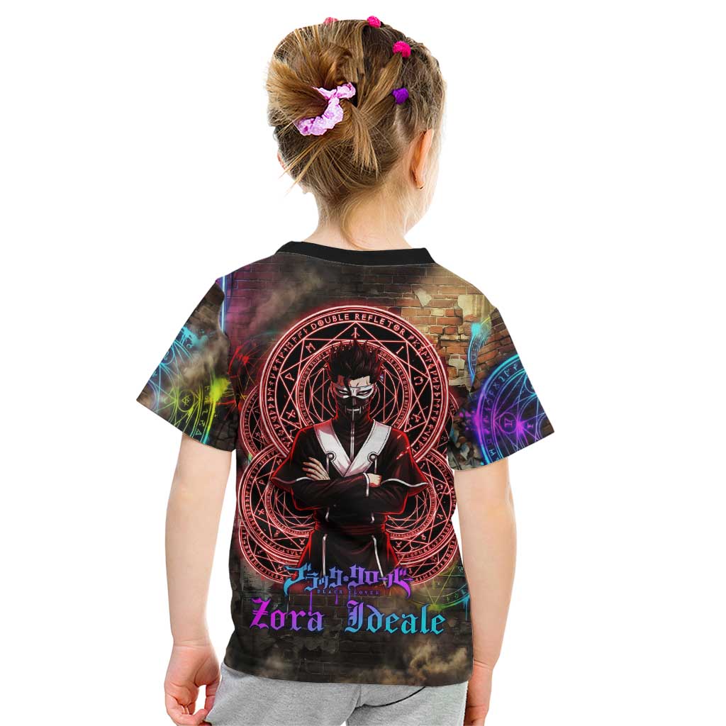 Zara Ideale Black Clover Kid T Shirt Graffiti Magic Circle Style with Urban Grunge Aesthetic