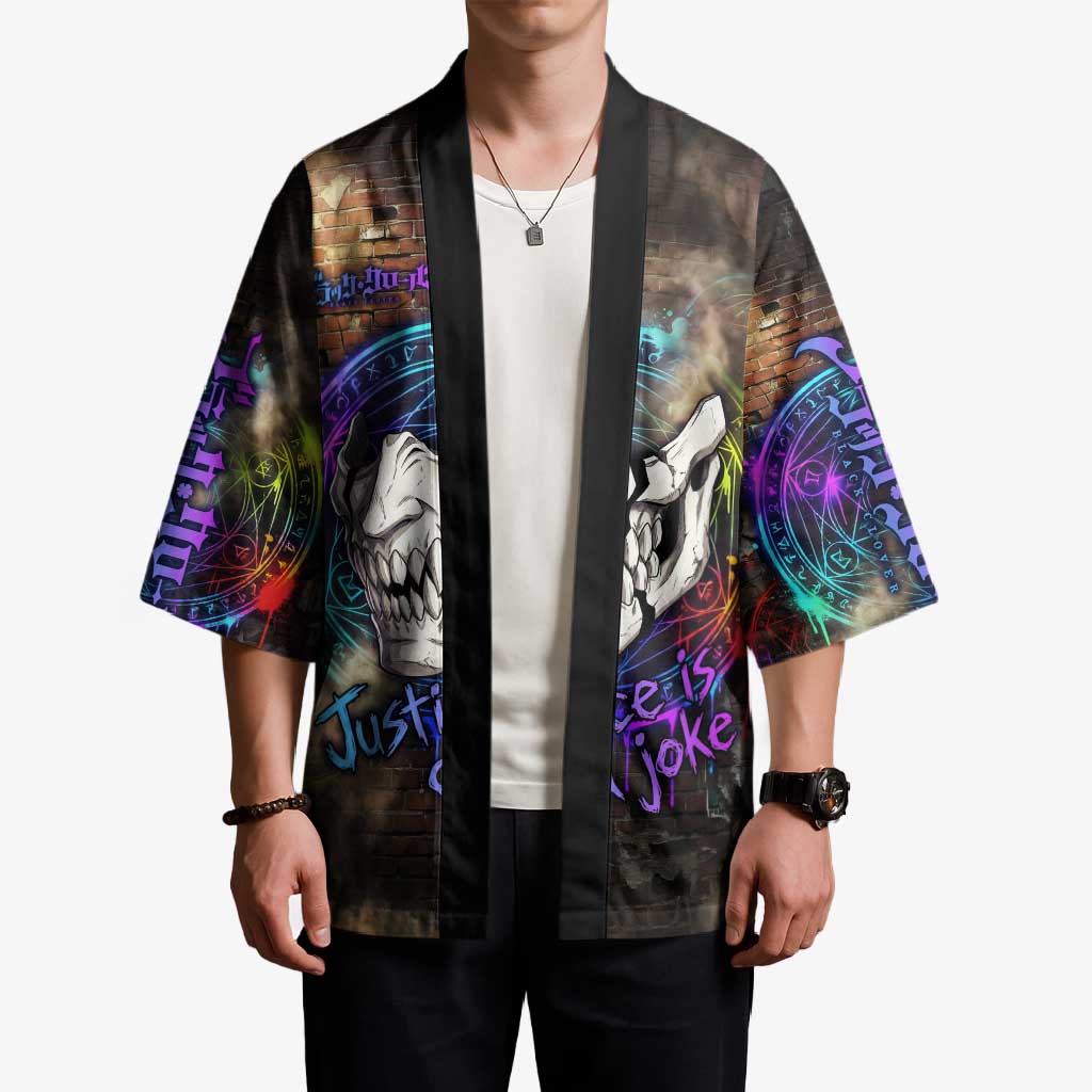 Zara Ideale Black Clover Kimono Graffiti Magic Circle Style with Urban Grunge Aesthetic