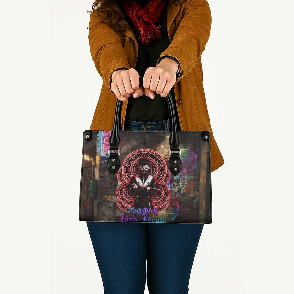 Zara Ideale Black Clover Leather Bag Graffiti Magic Circle Style with Urban Grunge Aesthetic